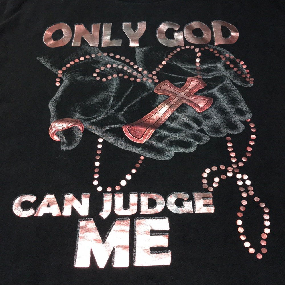 Vintage Only God Can Judge Me Graphic Short Sleeve Shirt